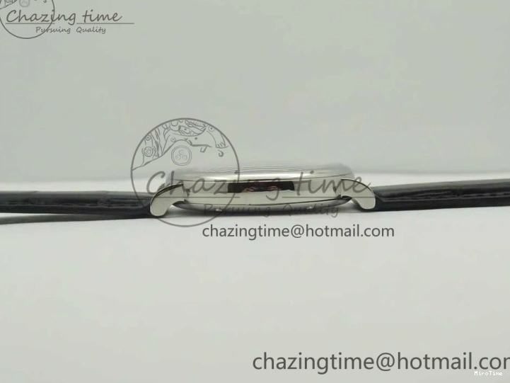 MIROTIME 0306 Supportive Portofino Automatic SS AF 1:1 Best Edition White Dial on Black Croco Leather Strap A 7184